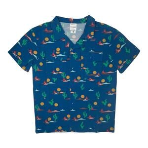 Hanna Andersson NIB Print Button Down Camp Shirt. Size: 6/7.